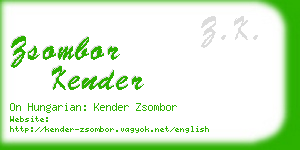 zsombor kender business card